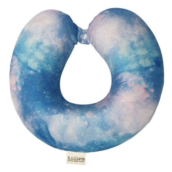 BlackCanyon Neck Pillow Memory Foam Blue Sky Pattern Travel Support 12.5" Head - Picture 2 of 4